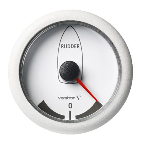 Veratron 3-3/8" (85MM) ViewLine Rudder Angle Indicator -45&deg;/+45&deg; - 8 to 32V - White Dial & Bezel