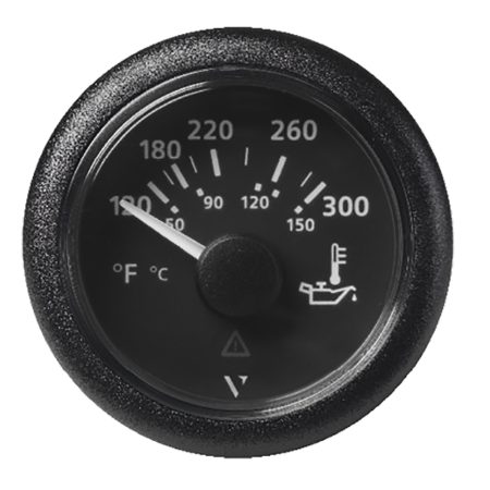 Veratron 52MM (2-1/16") ViewLine Oil Temperature Gauge 120-300&deg;F - Black Dial & Bezel