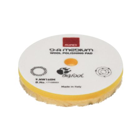 RUPES D-A Medium Wool Polishing Pad 160mm - Yellow